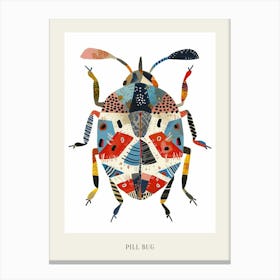 Colourful Insect Illustration Pill Bug 3 Poster Canvas Print