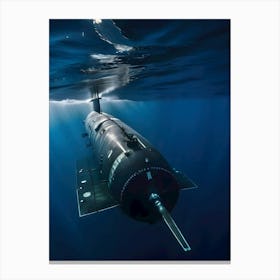 Submarine In The Ocean -Reimagined 15 Canvas Print