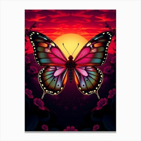 Butterfly At Sunset Canvas Print