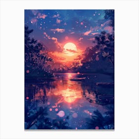 Sunset In The Forest 1 Canvas Print