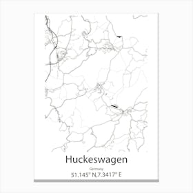 Huckeswagen,Germany Minimalist Map Canvas Print