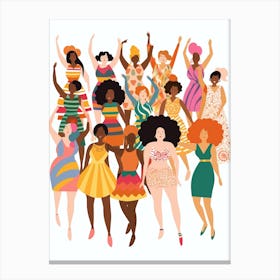 Body Positivity We All Stand Together Boho Illustration 18 Canvas Print