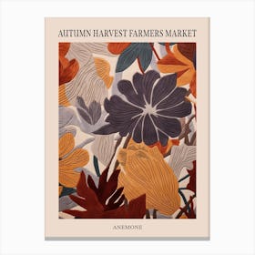 Fall Botanicals Anemone 2 Poster Canvas Print