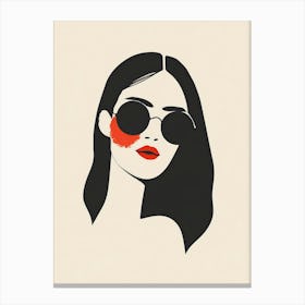 Illustration Of A Woman In Sunglasses 4 Canvas Print