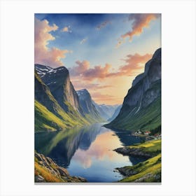 Fjord In Norway Canvas Print