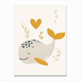 Cute Whale Kids and Nursery Canvas Print