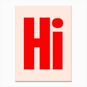 Hi (Red And Beige Tone) Canvas Print