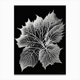 Shiso Leaf Linocut 1 Canvas Print