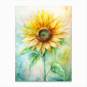 Sunflower Watercolor Painting Canvas Print