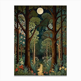 William Morris Forest At Night 11 Canvas Print