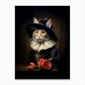 Regal Cat In A Hat E Canvas Print