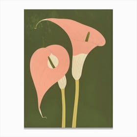 Pink & Green Calla Lily 2 Canvas Print