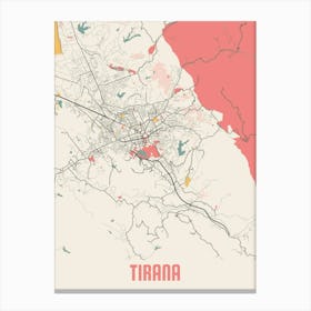 Tirana Map Poster Canvas Print