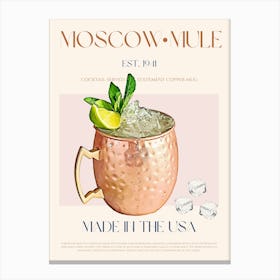Moscow Mule Cocktail Mid Century Canvas Print