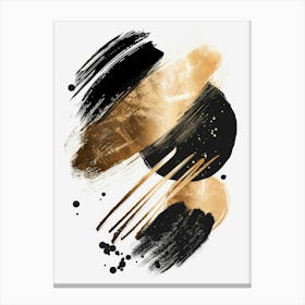 Gold And Black Brush Strokes 41 Canvas Print