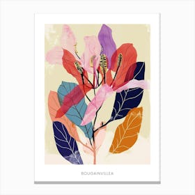 Colourful Flower Illustration Poster Bougainvillea 1 Canvas Print