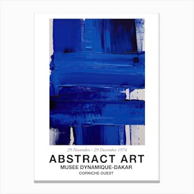 Blue Brush Strokes Abstract 6 Exhibition Poster Canvas Print