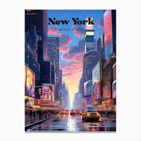 New York United States Borough Modern Travel Art Canvas Print