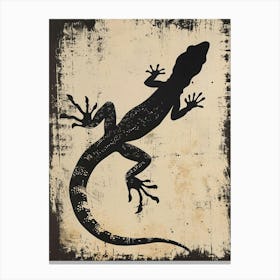 Black Moorish Gecko Block Print Canvas Print