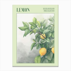 Lemon Tree Atmospheric Watercolour Painting 1 Poster Canvas Print