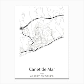 Canet De Mar,Spain Minimalist Map Toile