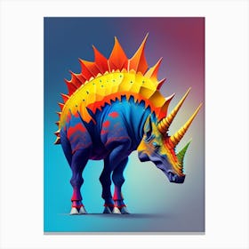 Styracosaurus 1 Primary Colours Dinosaur Canvas Print