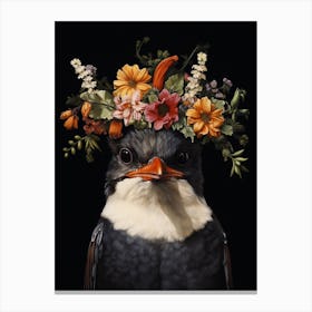 Bird With A Flower Crown Dipper 3 Canvas Print