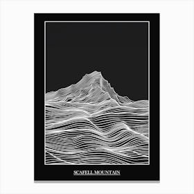 Scafell Mountain Line Drawing 4 Poster Canvas Print