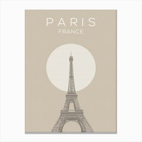 Neutral Paris Eiffel Tower Print Canvas Print