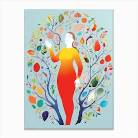 Body Positive Illustration Tree Growth  Canvas Print