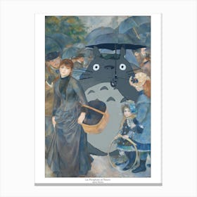 Tororo & The Umbrellas - Renoir - Studio Ghibli Mashup Canvas Print