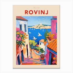 Rovinj Croatia 2 Fauvist Travel Poster Canvas Print