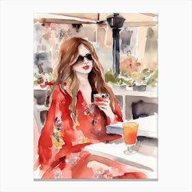 At A Cafe In Venice Canvas Print