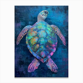 Sea Turtle Deep In The Ocean 1 Canvas Print