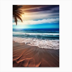 Sunset Beach Wallpaper Canvas Print