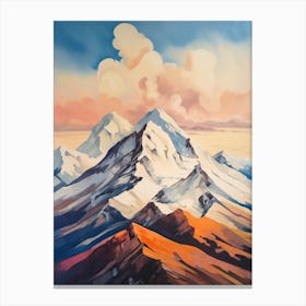Mount Elbrus Russia 3 Mountain Painting Canvas Print