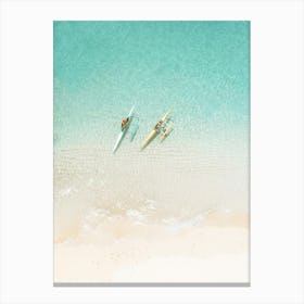 Aerial Beach Photograph - Clear Tropical Water - Nautical Island Photo Art Print - Wanderlust Travel Photography Canvas Print