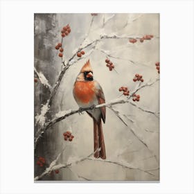 Cardinal In Snow Canvas Print