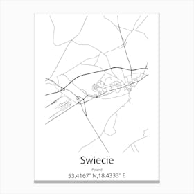 Swiecie,Poland Minimalist Map Toile