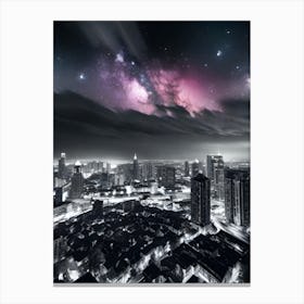 Night Sky Over City 6 Canvas Print