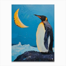 King Penguin Isabela Island Colour Block Painting 3 Canvas Print