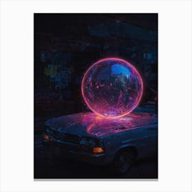 Car With A Pink Ball Canvas Print