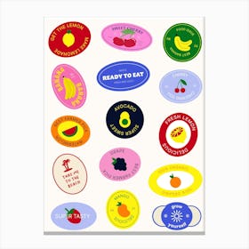 Fruit Sticker Poster Canvas Print