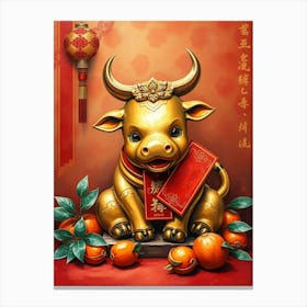 Chinese New Year - Golden Bull Canvas Print