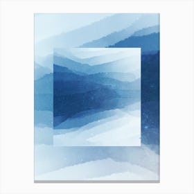Minimal art Abstract Blue Watercolor Painting Canvas Print