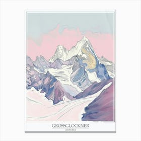 Grossglockner Austria Color Line Drawing 1 Poster Canvas Print