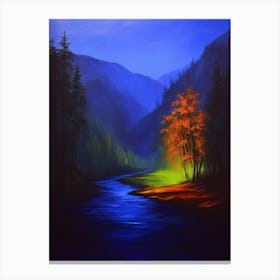 River At Night Canvas Print