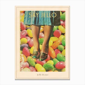 Jelly Beans Candy Sweets Pattern 2 Poster Canvas Print