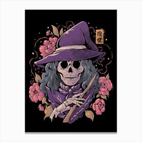Magic Death - Witch Skull Goth Gift Canvas Print