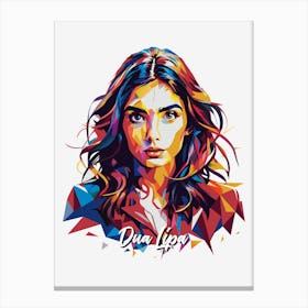 Dua Lipa 01 Portrait Music Icon Style WPAP Pop Art Canvas Print